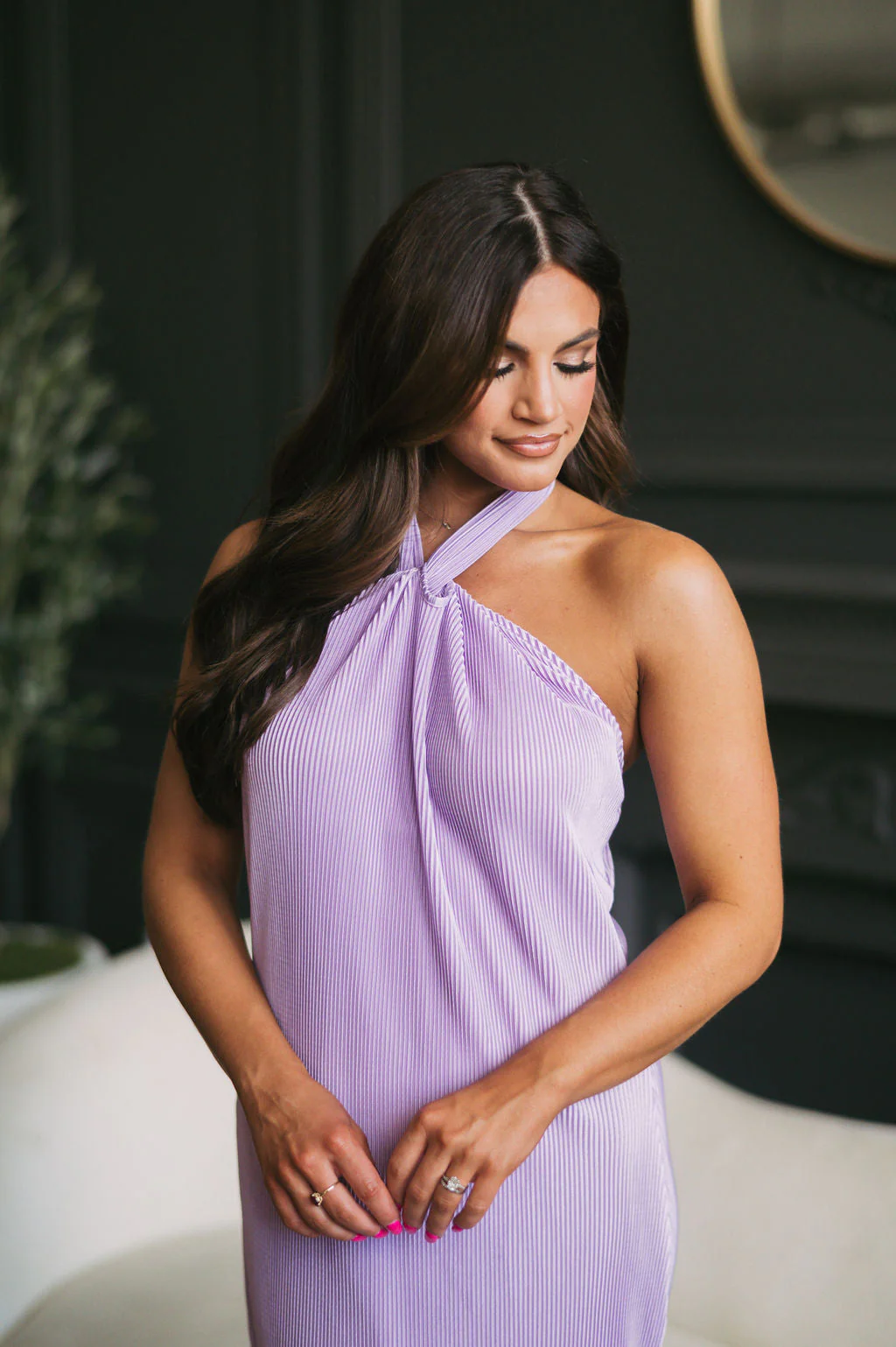 Cara Halter Pleated DressLavender