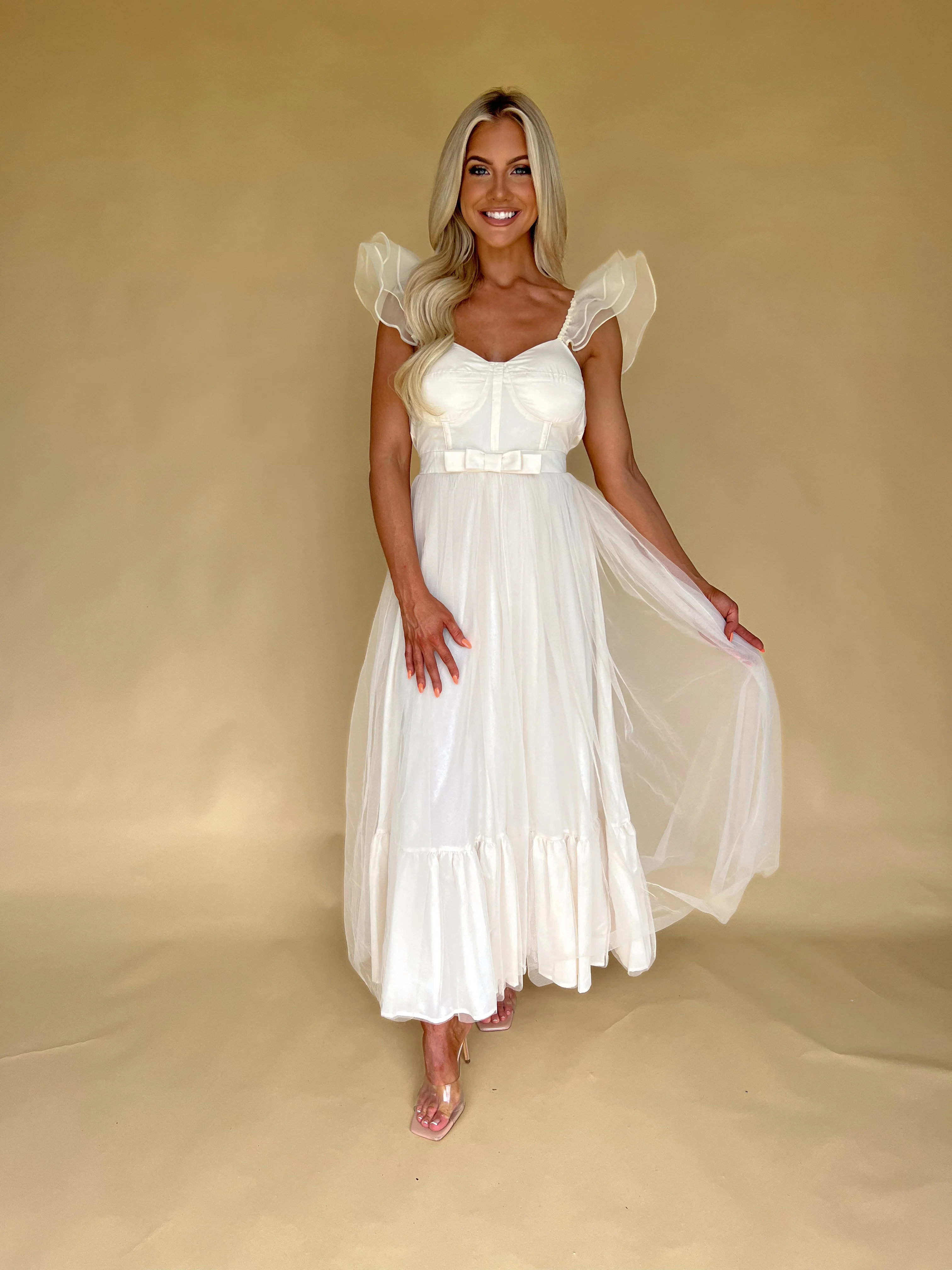 Organza Maxi Dress Cream