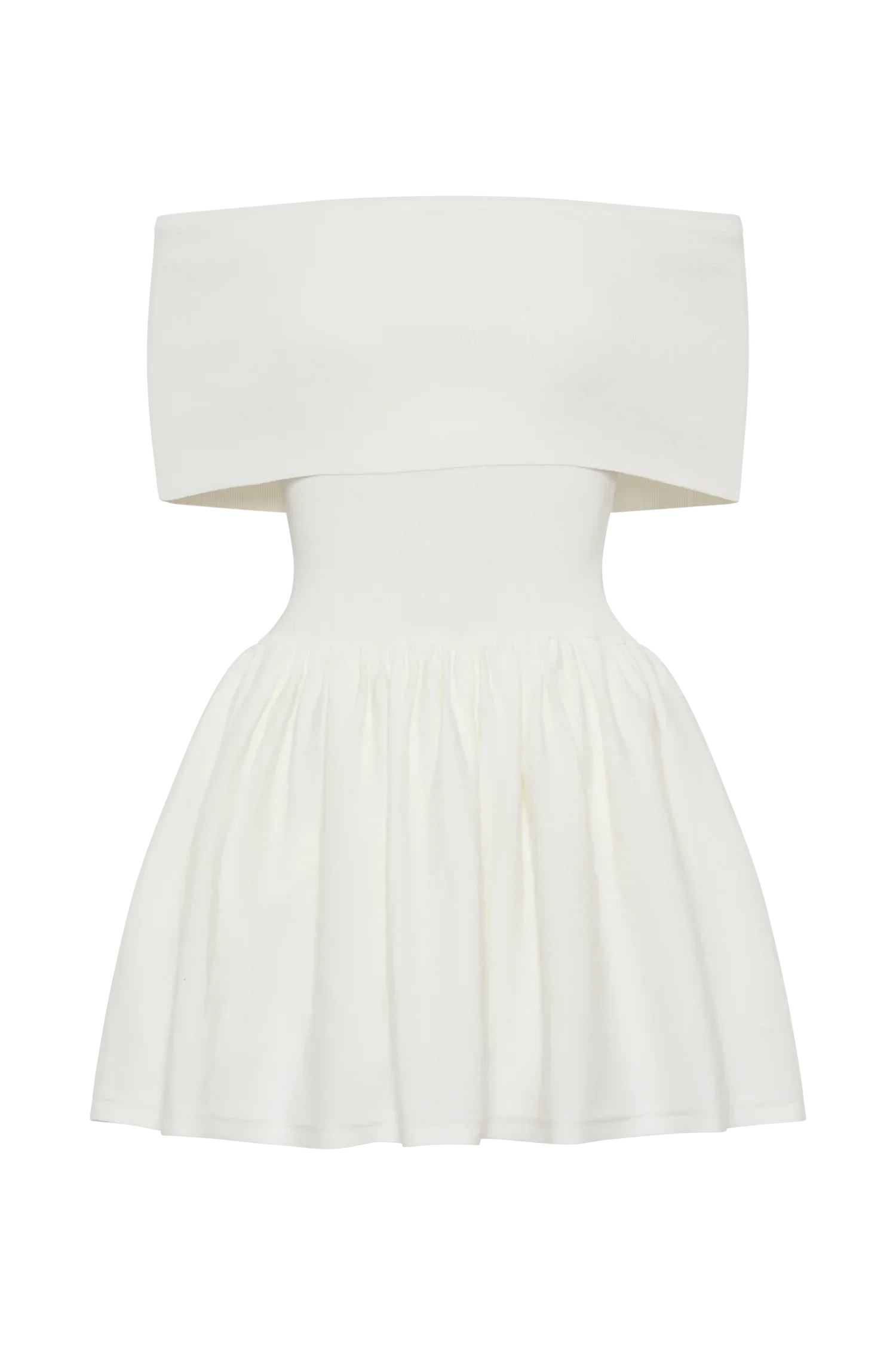 Lydia Off Shoulder Knit Mini Dress - White