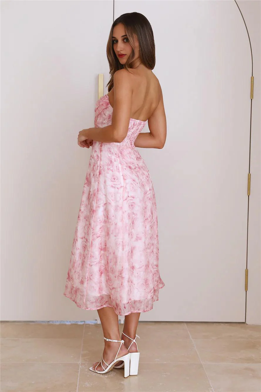 Fancy Day Midi Dress Pink