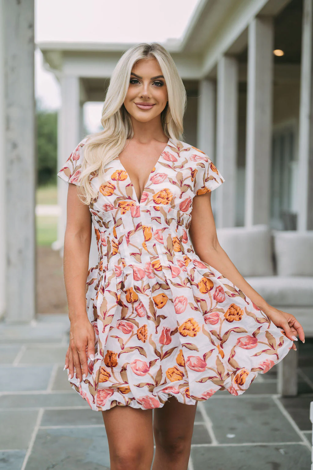 Fall Floral Bubble Dress