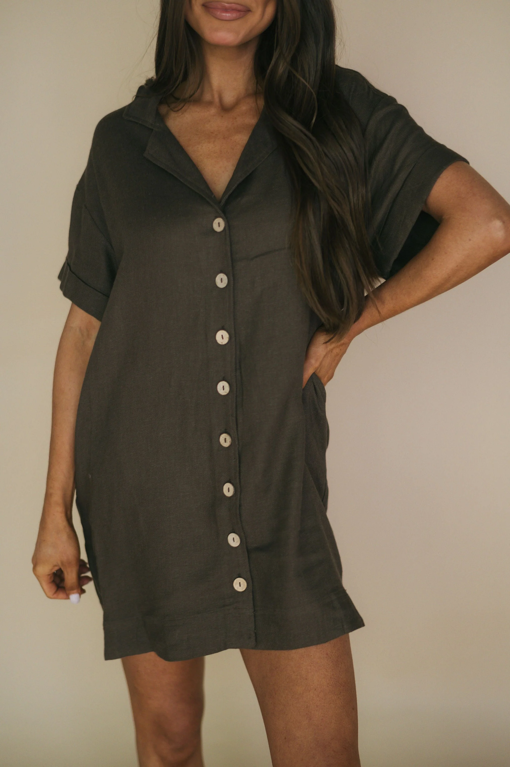 Beale Button Shirt Dress