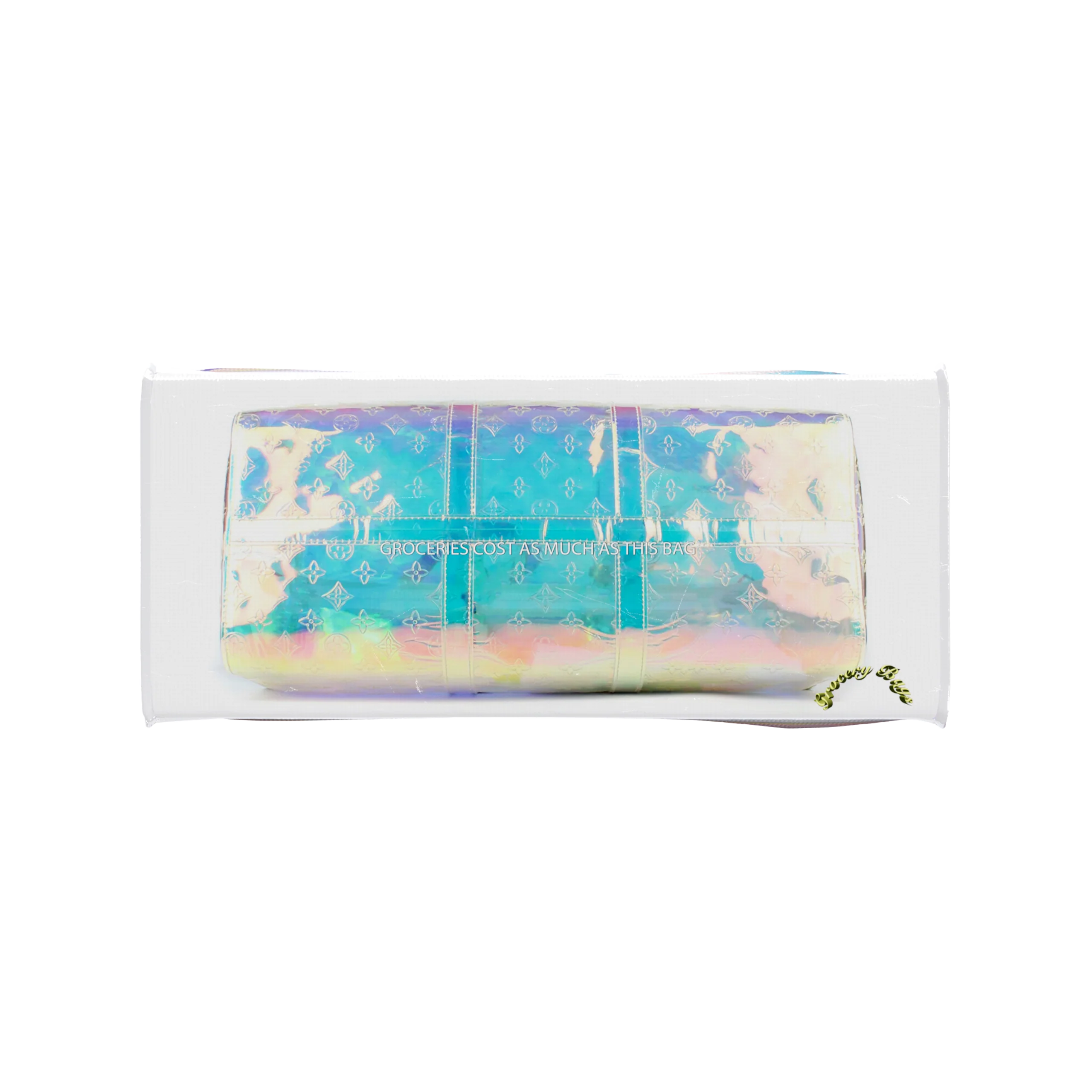 TITA ELVIE DUFFLE GROCERY BAG, BROWN CANVAS, LARGE