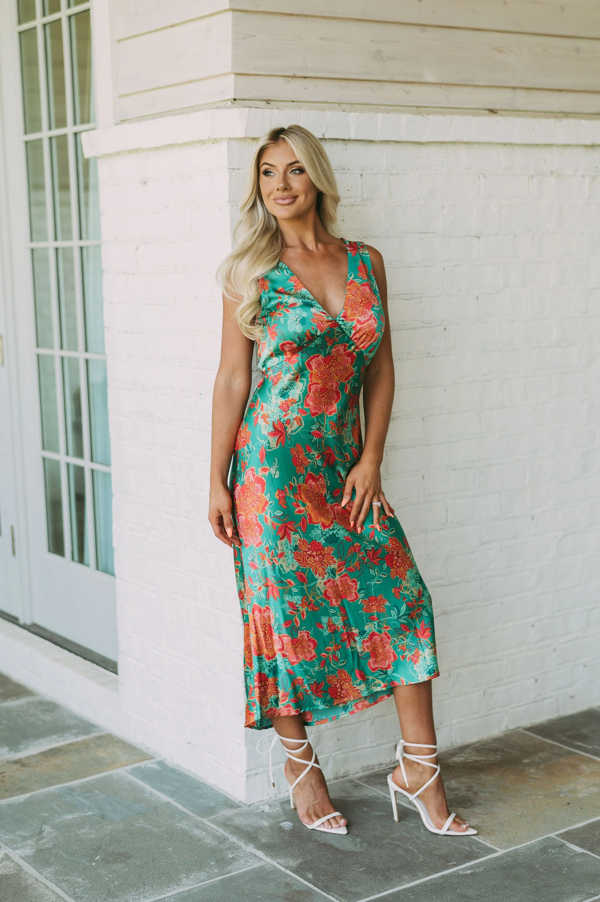 Maldives Midi Silk DressEmerald