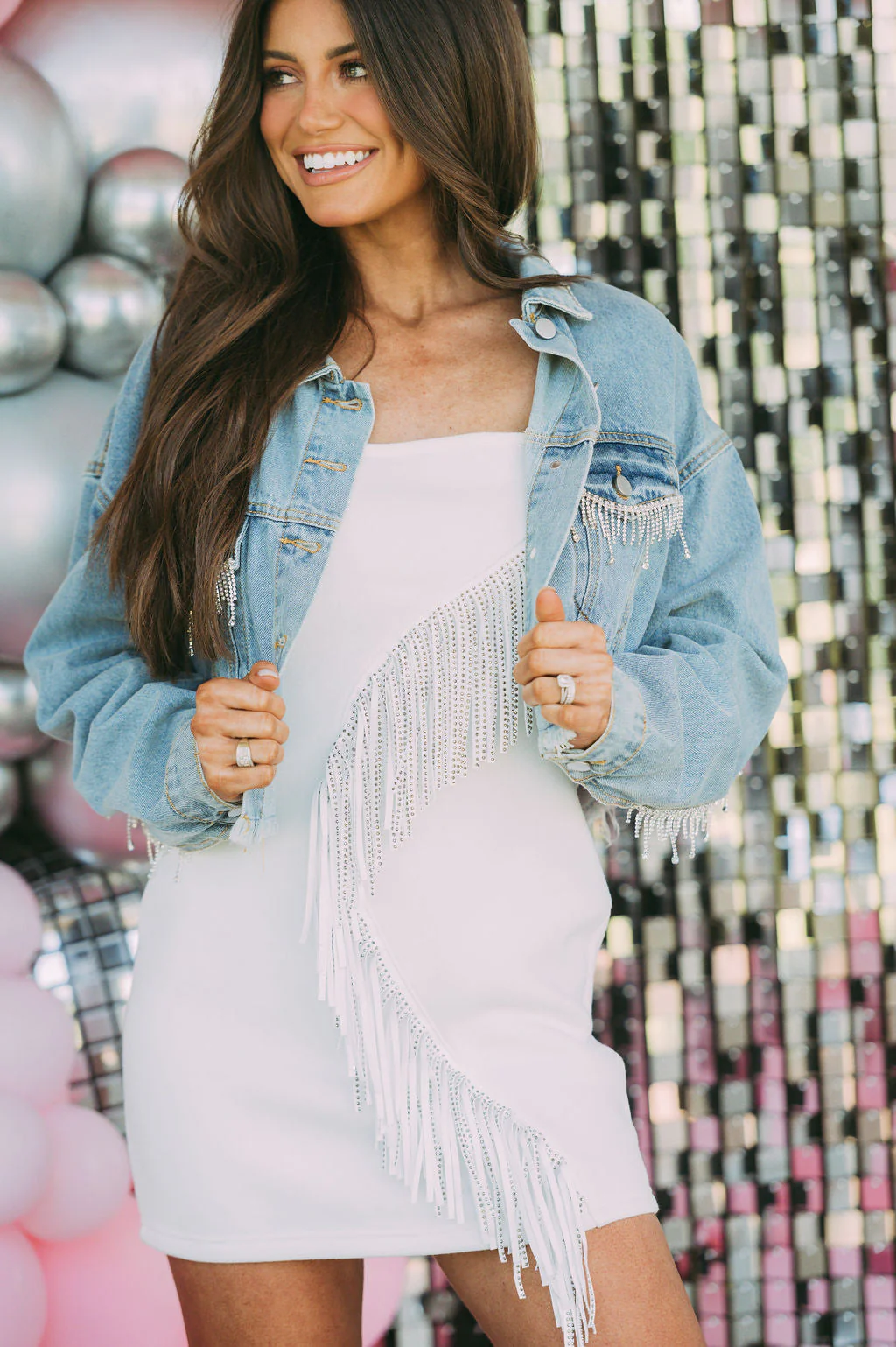 Janie Rhinestone Fringe Dress