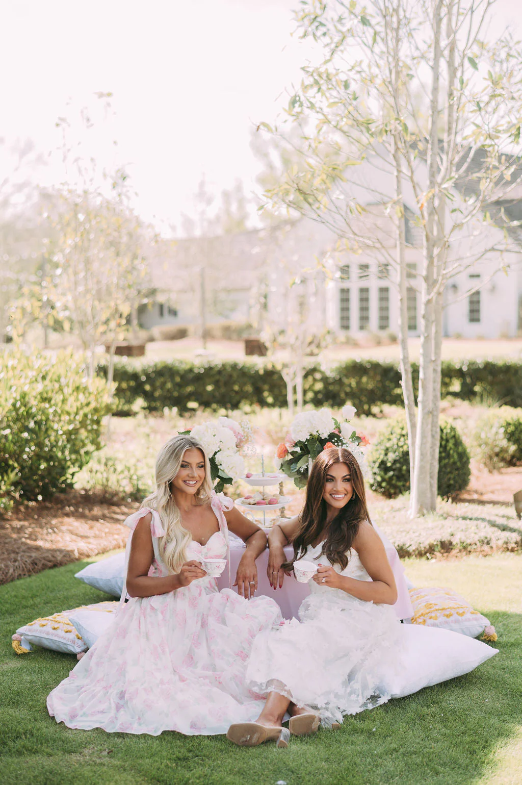 Daisy Embroidered Tulle DressCream