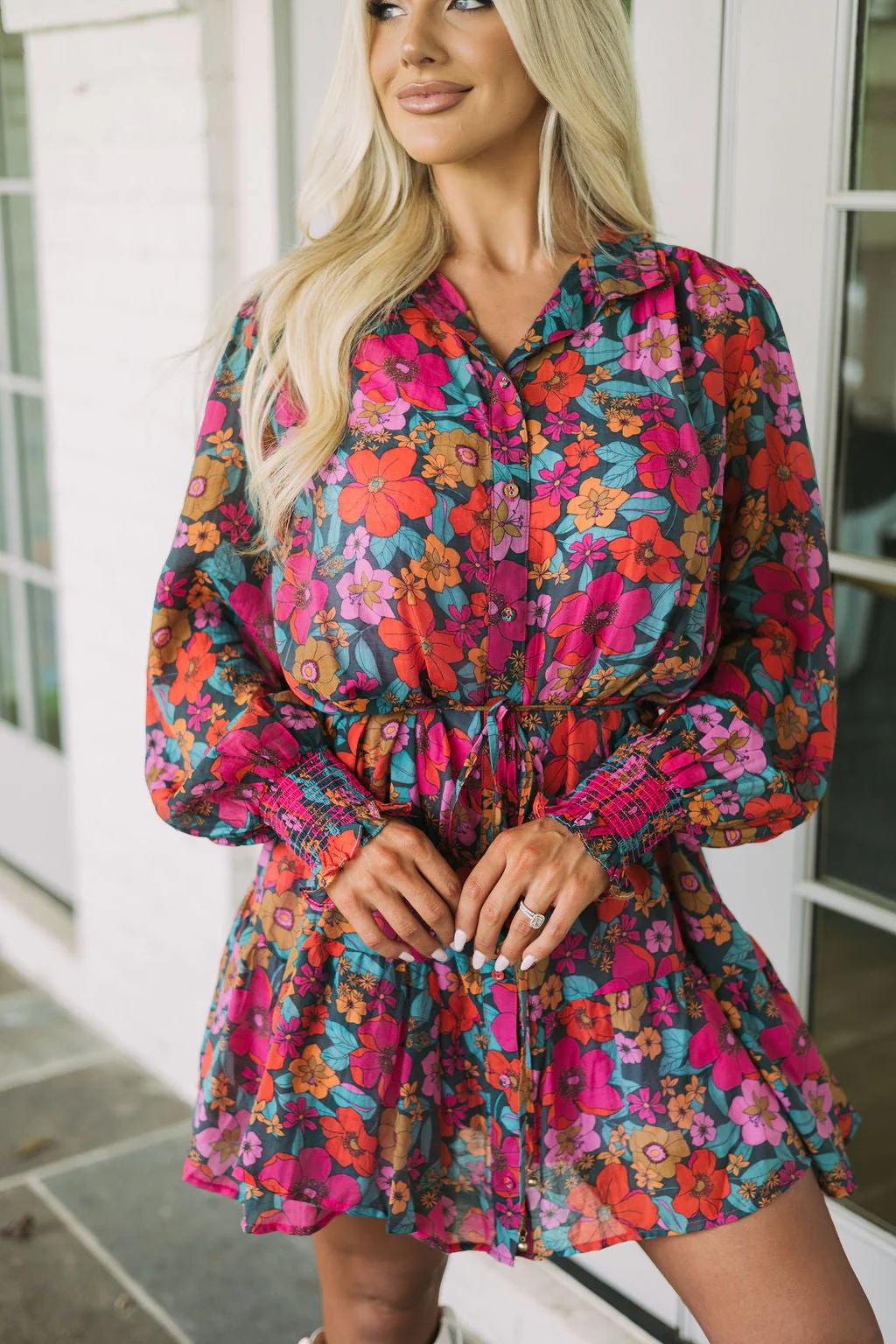 Dainty Waist Tie Floral Dress