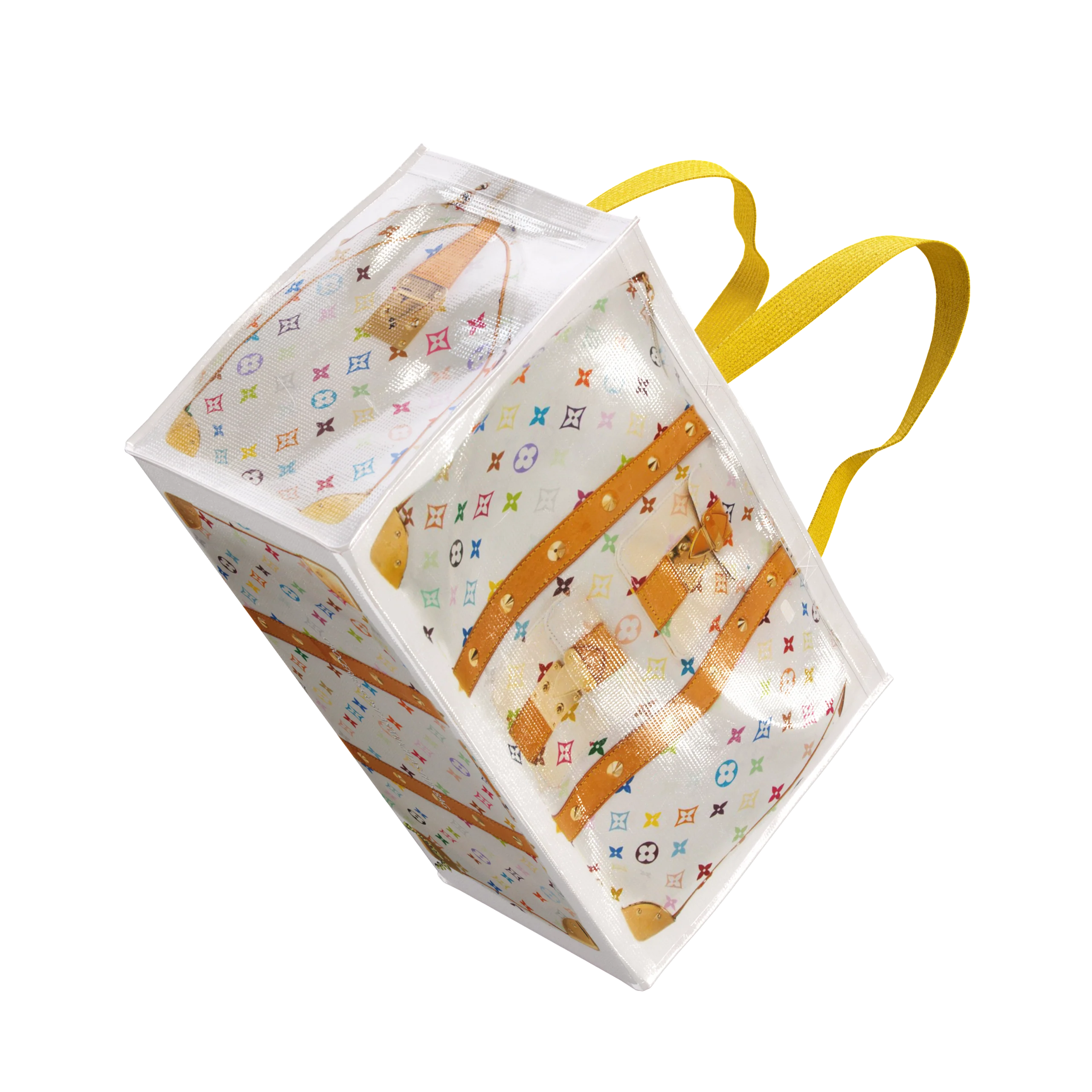 TITA ELVIE DUFFLE GROCERY BAG, BROWN CANVAS, LARGE