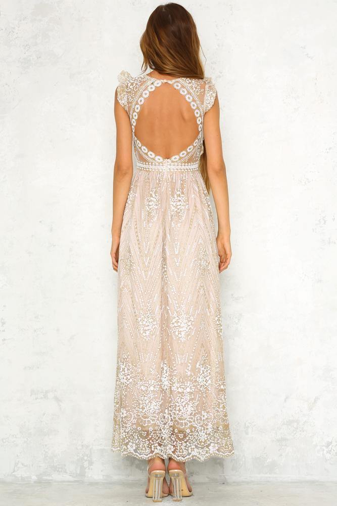 Glitter Trail Maxi Dress Bronze