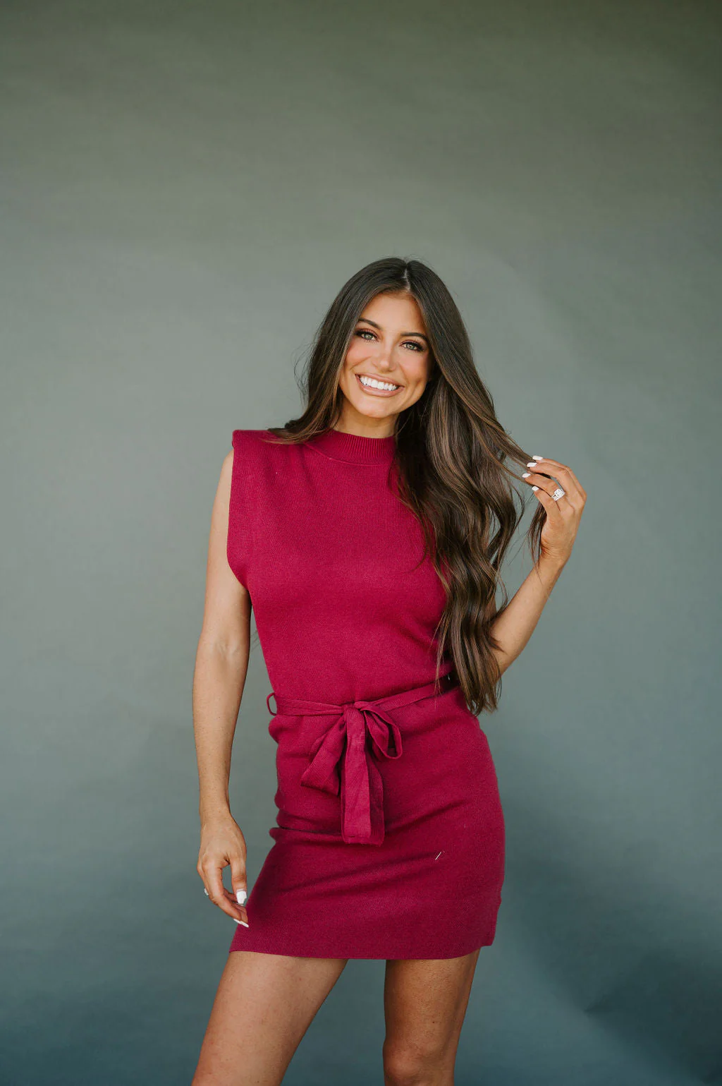 Caroline Knit Dress Burgundy