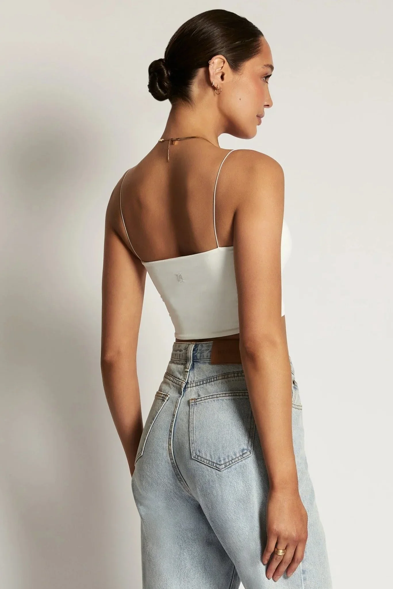 Yvonne Cami Crop Top - White