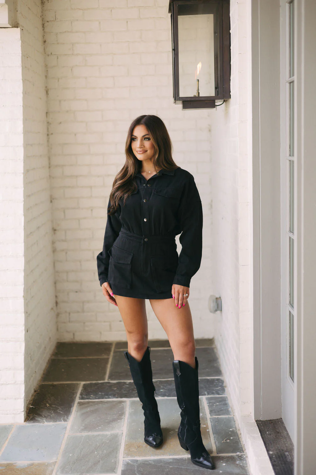 Chambers Denim Romper-Black
