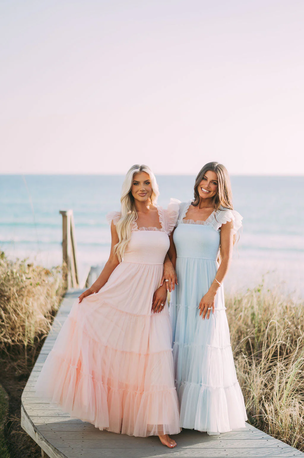 Meleah Tulle Maxi Dress-Light Blue