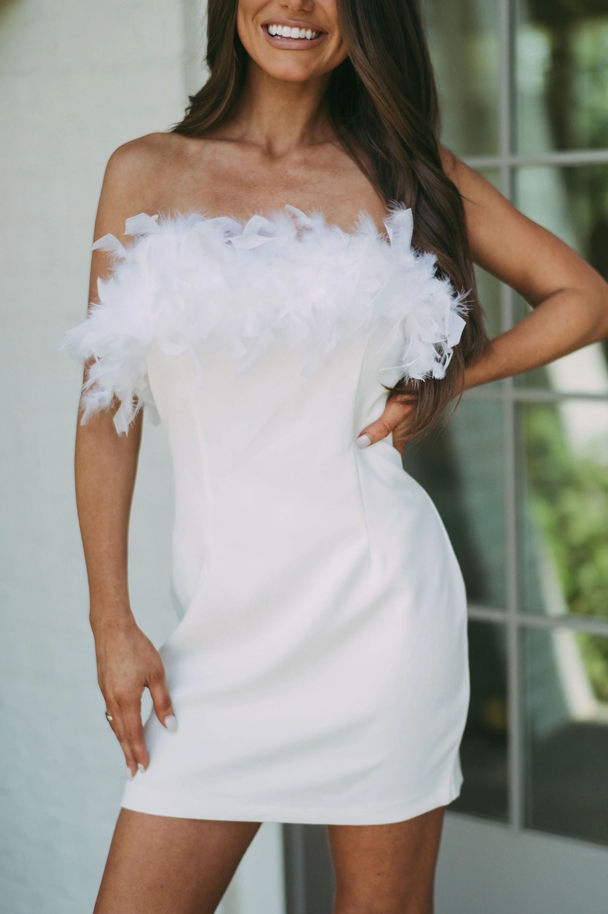 Ryleigh Feather Mini Dress