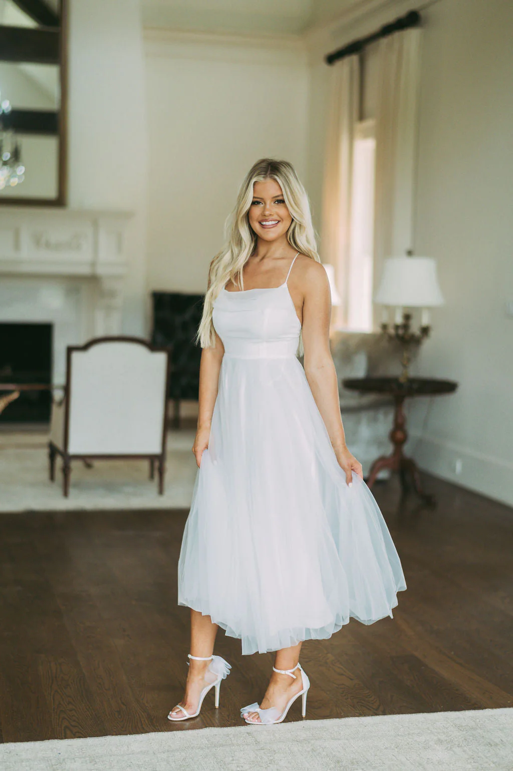 Jillian Mesh Midi Dress