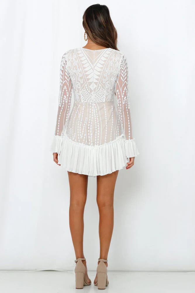 Spend All Your Time Waiting Dress White