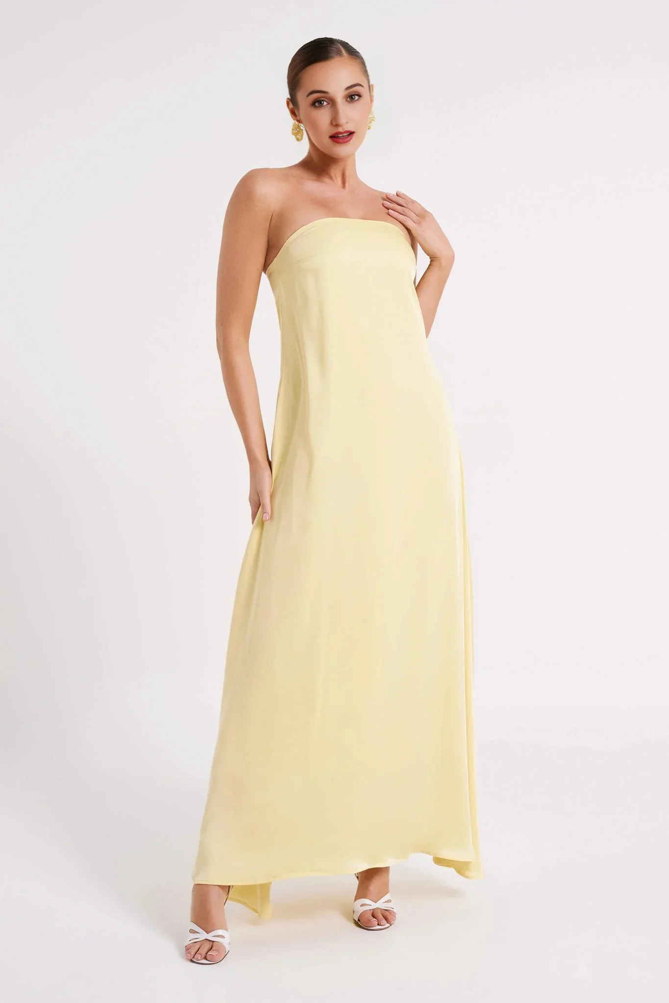 Luisa Strapless Maxi Dress - Lemon