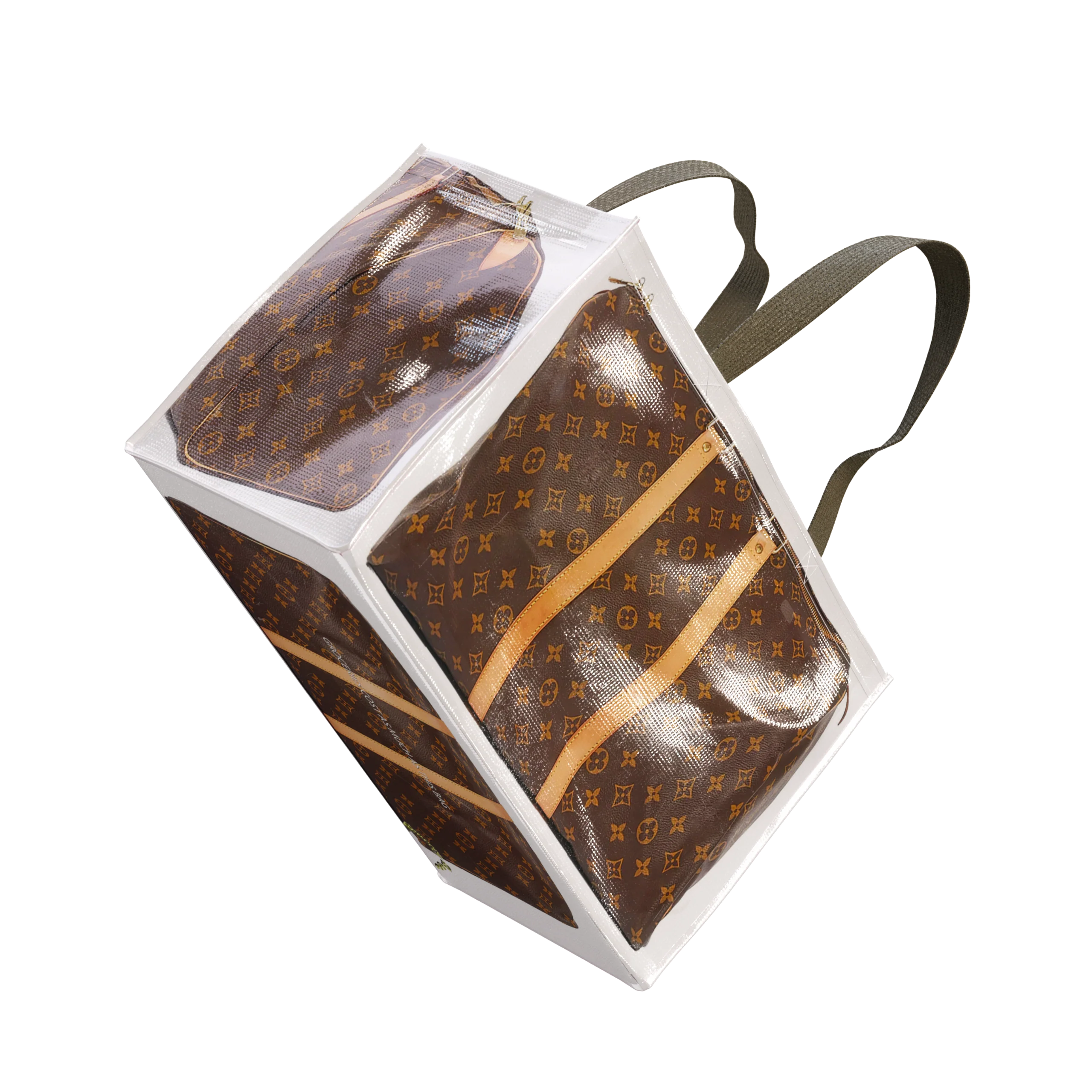 GroceryBags TITA ELVIE duffle GroceryBag, brown  canvas, large