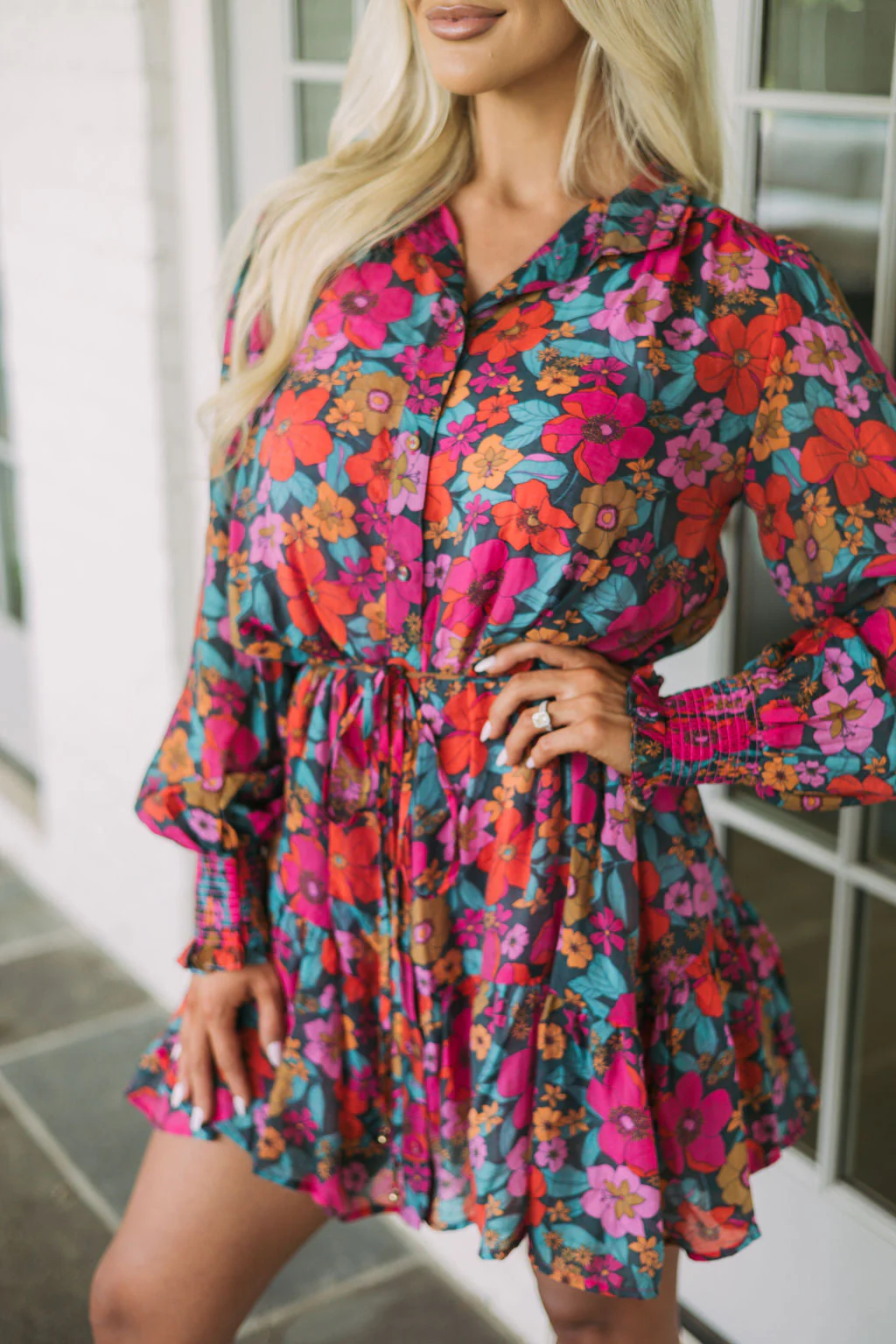Dainty Waist Tie Floral Dress