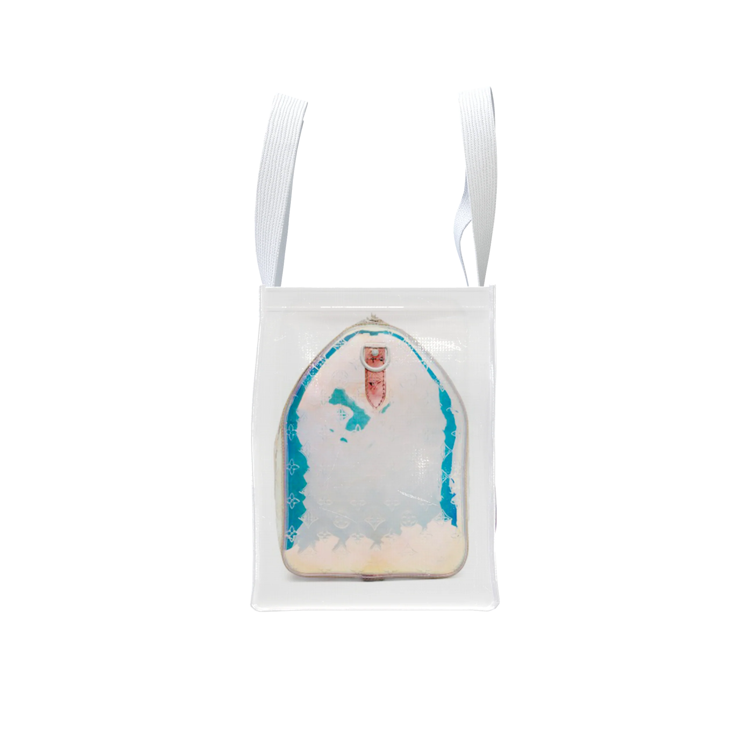 TITA ELVIE DUFFLE GROCERY BAG, BROWN CANVAS, LARGE