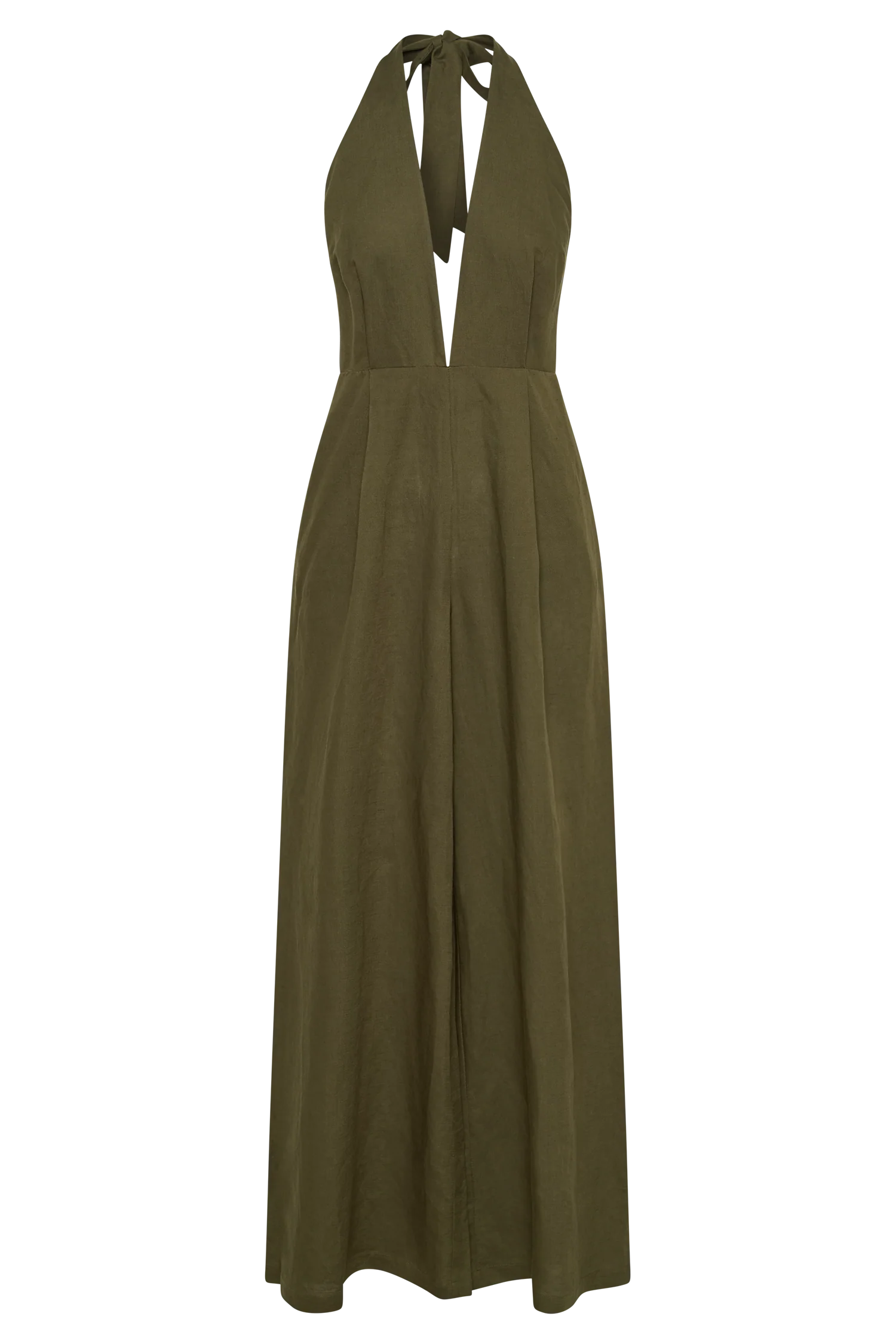 Blanca Linen Halter Jumpsuit - Khaki