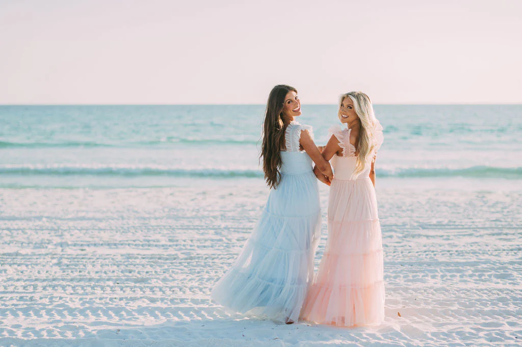 Meleah Tulle Maxi Dress-Light Blue