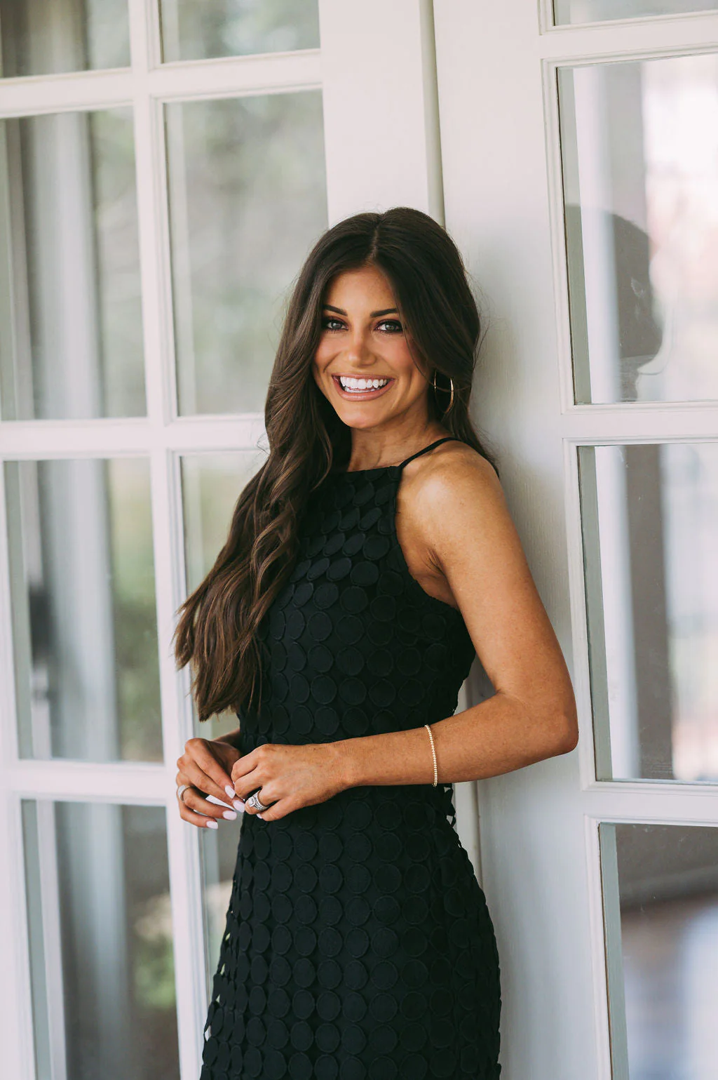 Circular Fringed Midi DressBlack