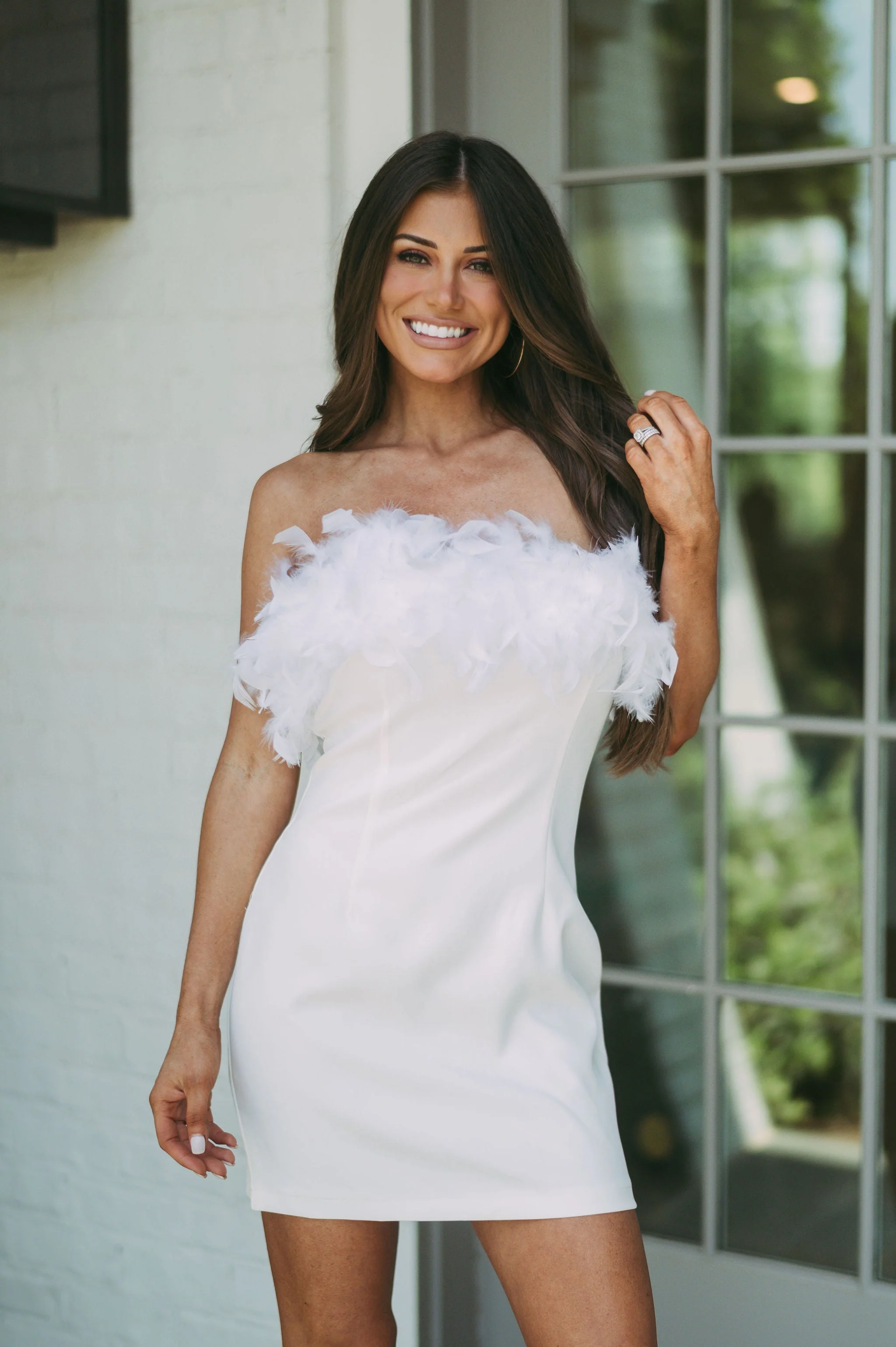 Ryleigh Feather Mini Dress