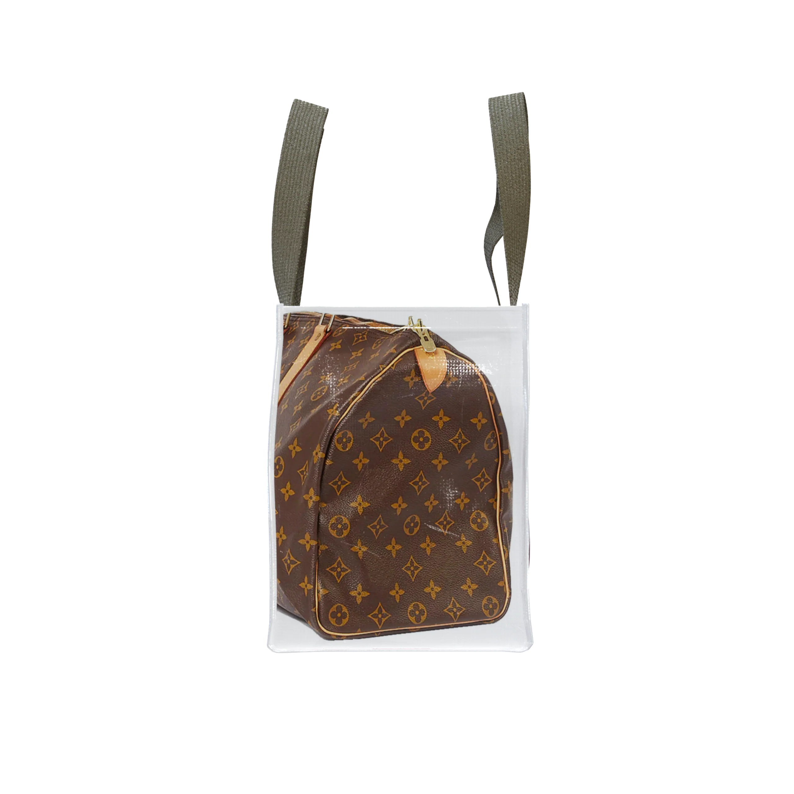 GroceryBags TITA ELVIE duffle GroceryBag, brown  canvas, large