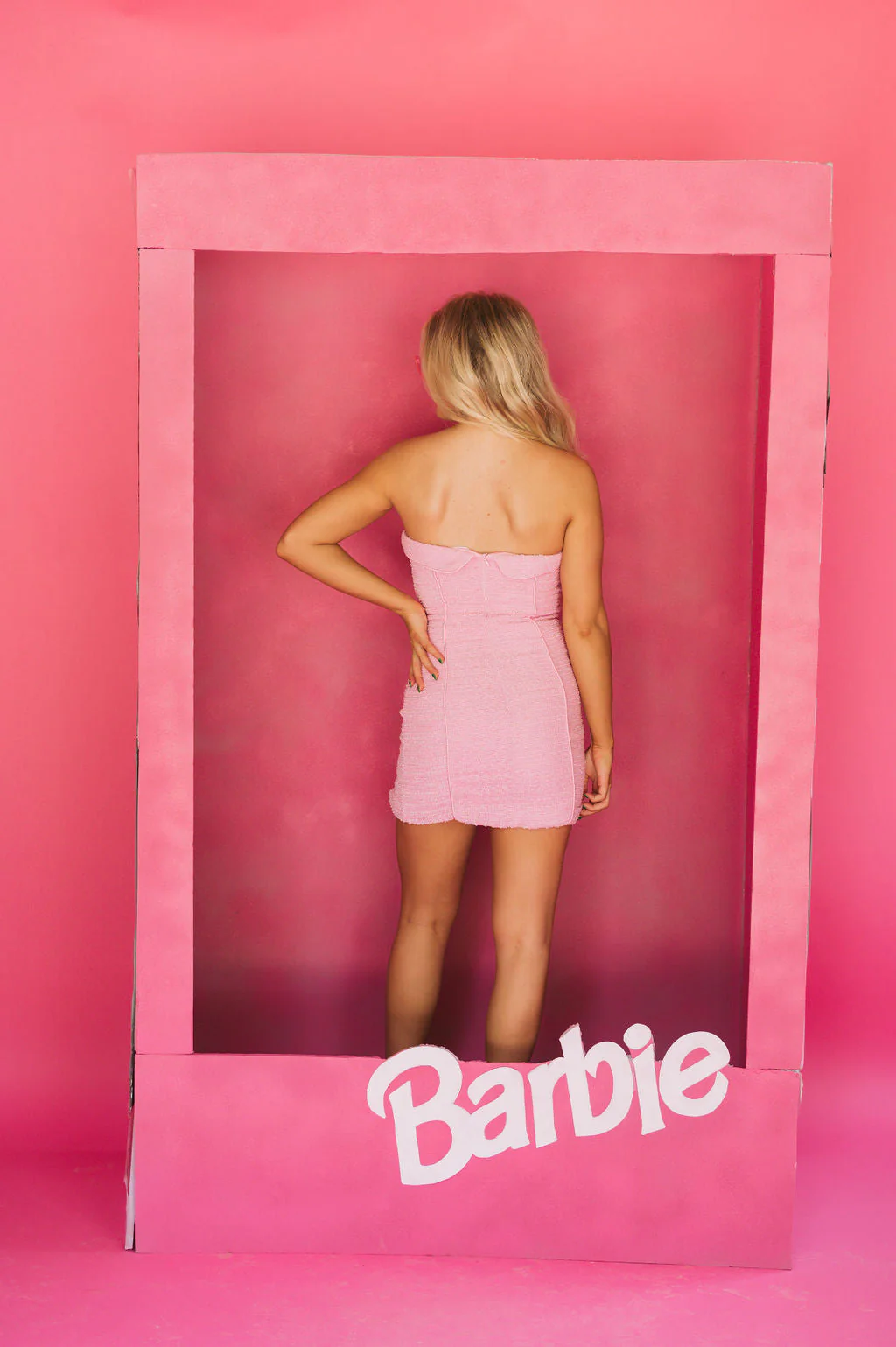 Strapless Tweed Mini Dress