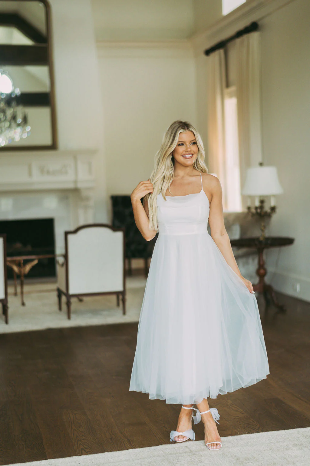 Jillian Mesh Midi Dress