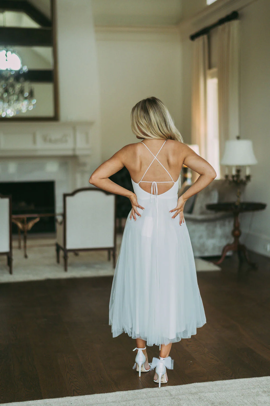 Jillian Mesh Midi Dress