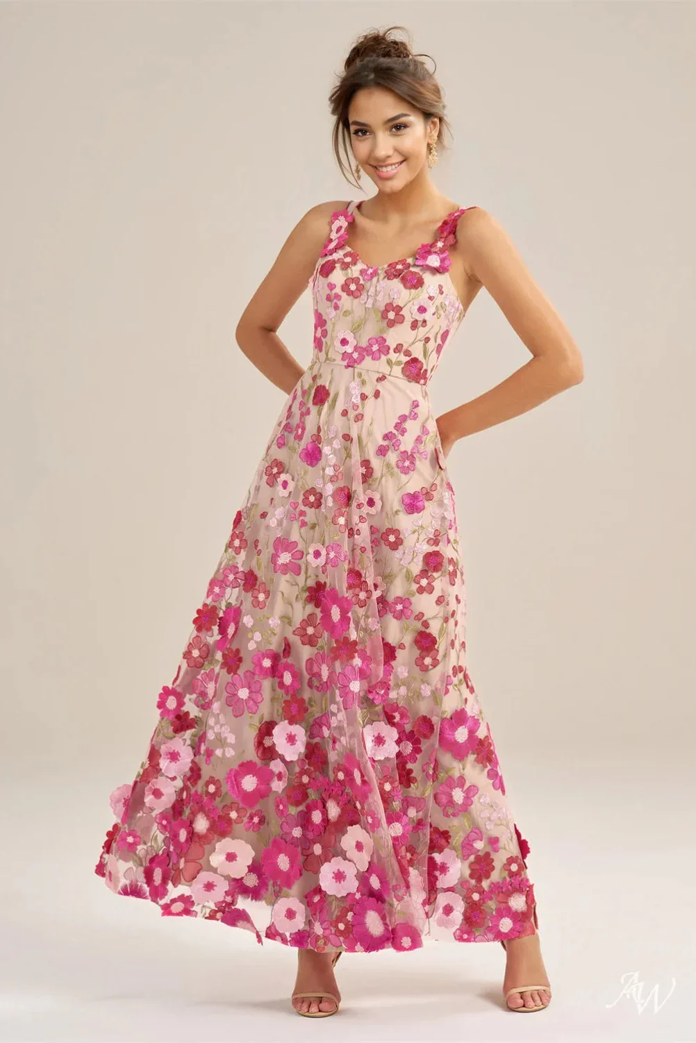 A-line Tulle V-Neck DRESS