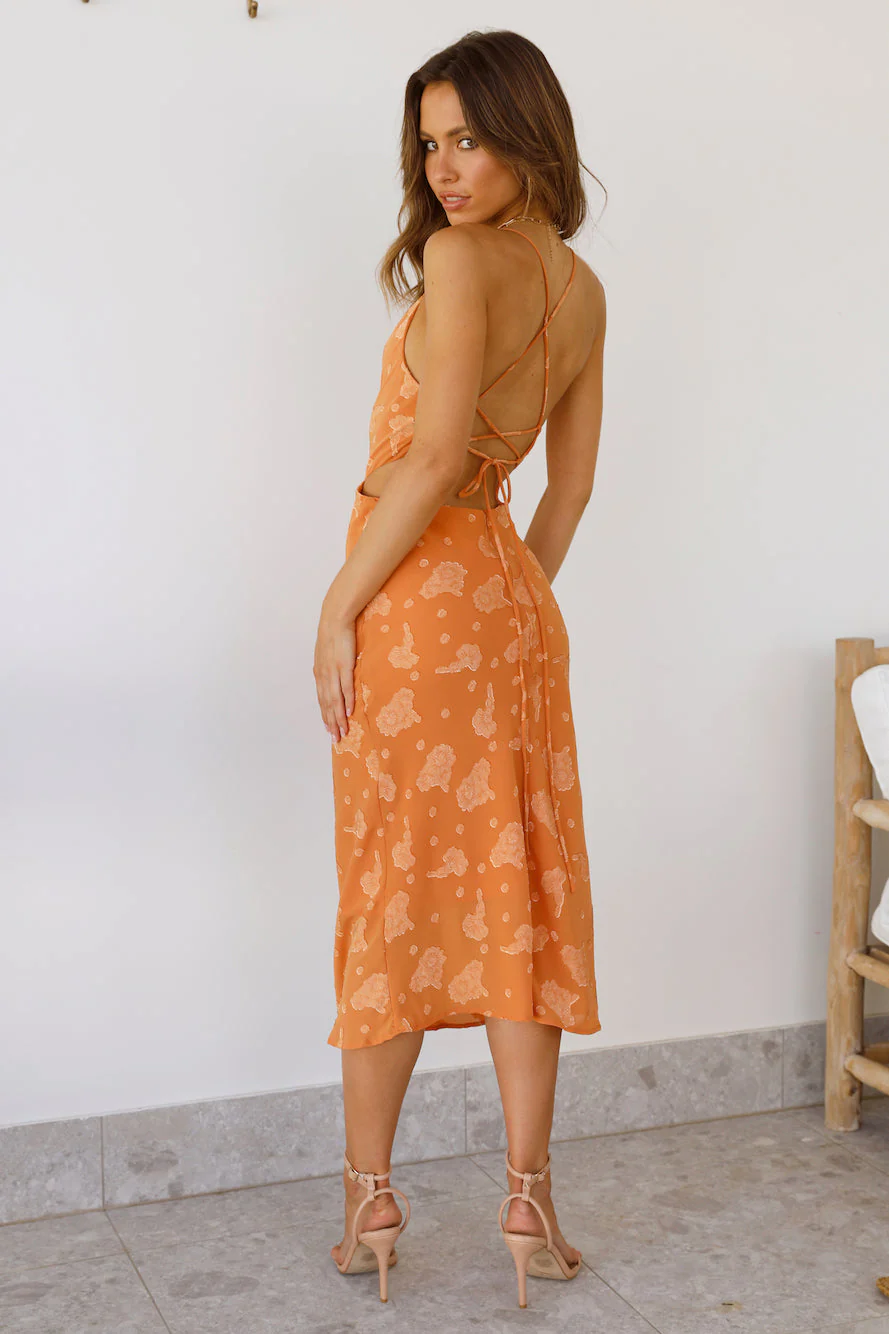 Rule Your World Midi Dress Orange