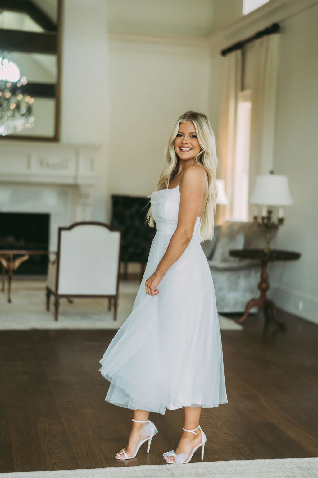 Jillian Mesh Midi Dress