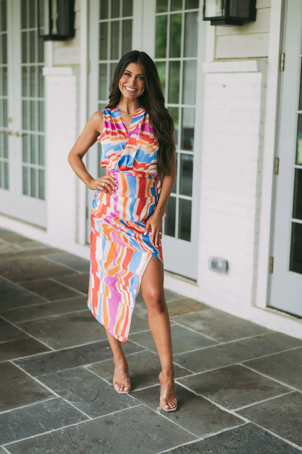 Vibrant Printed Wrap Dress