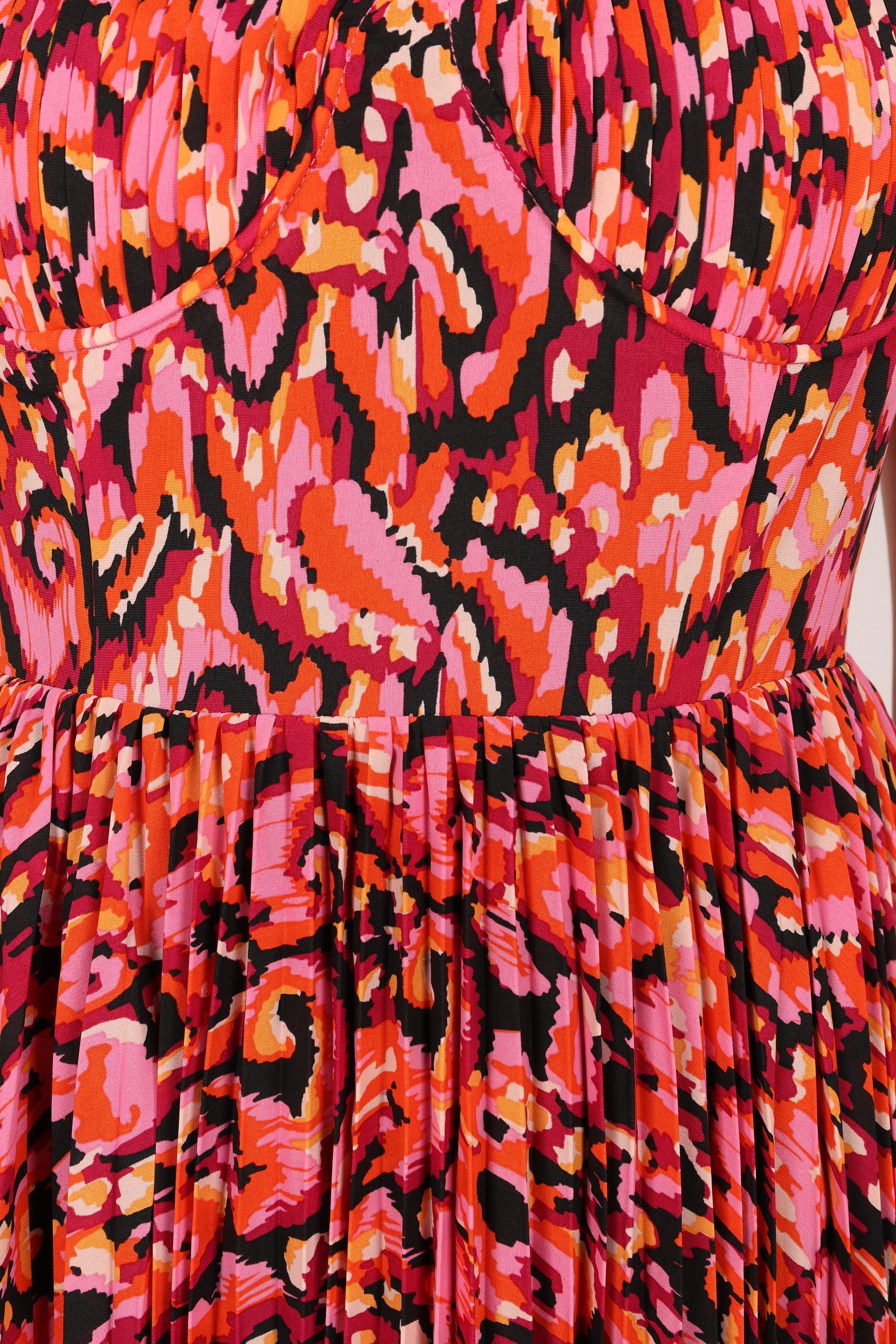 Achanti Pleated Maxi Dress - Pink Multi