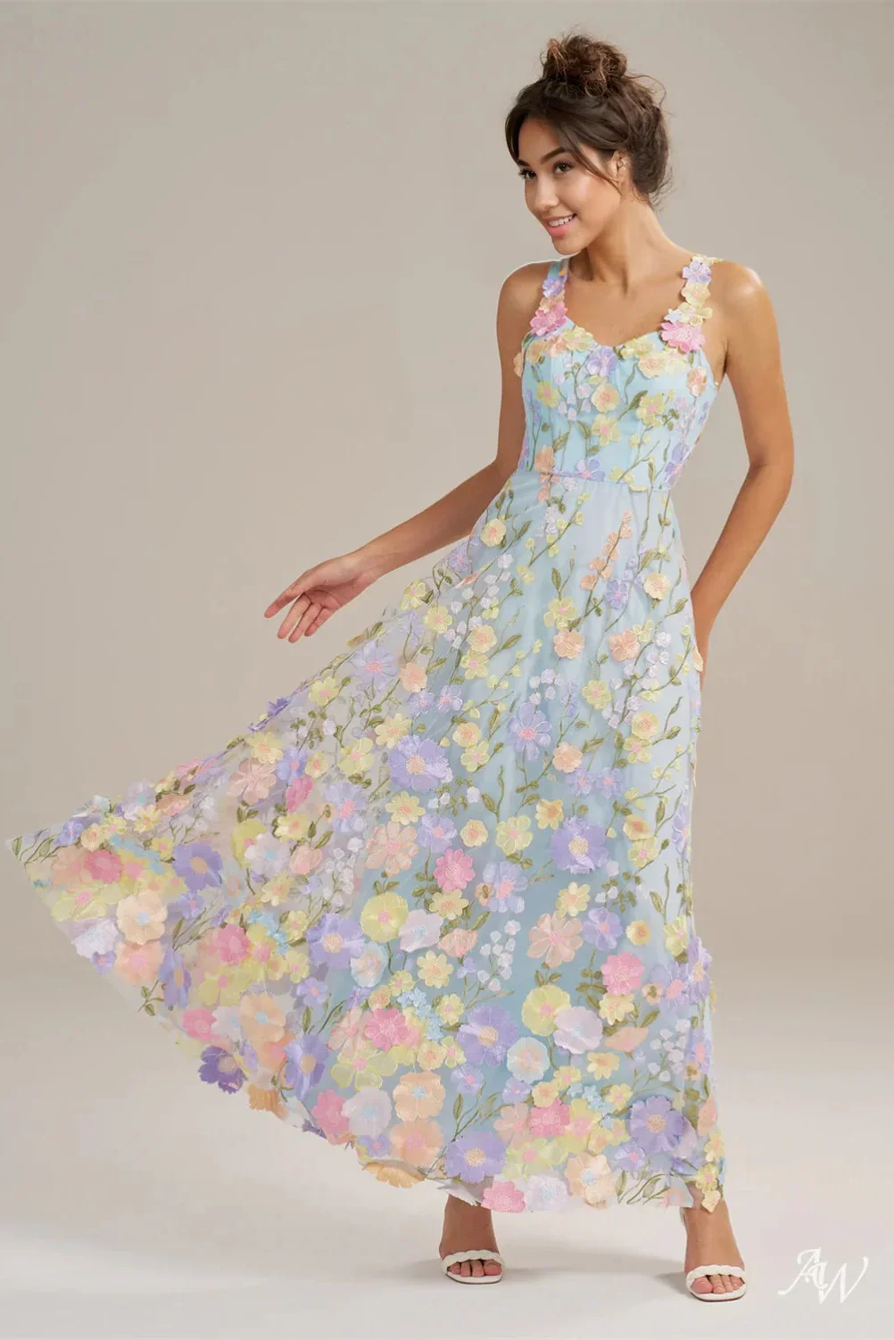 A-line Tulle V-Neck DRESS