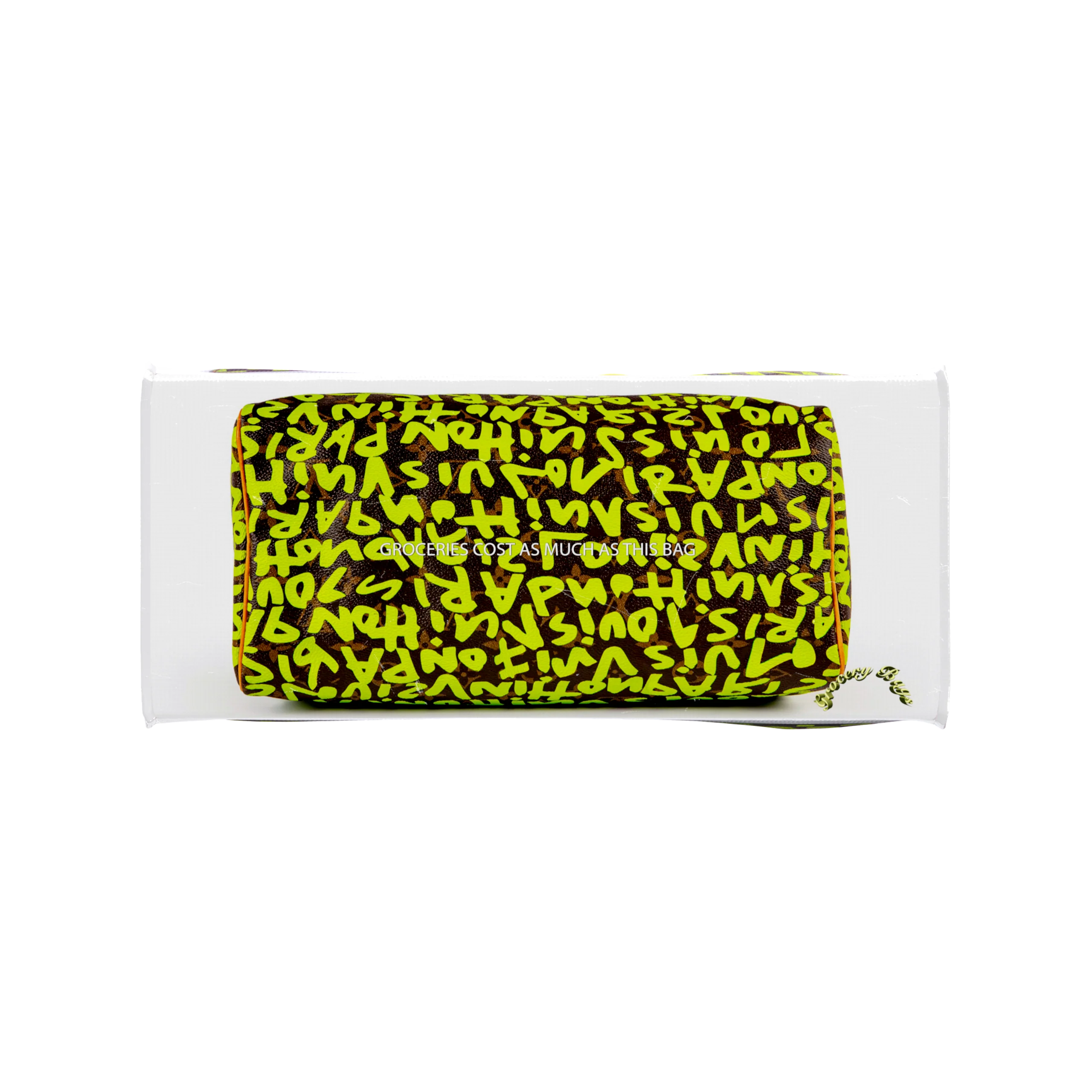 TITA ELVIE DUFFLE GROCERY BAG, BROWN CANVAS, LARGE