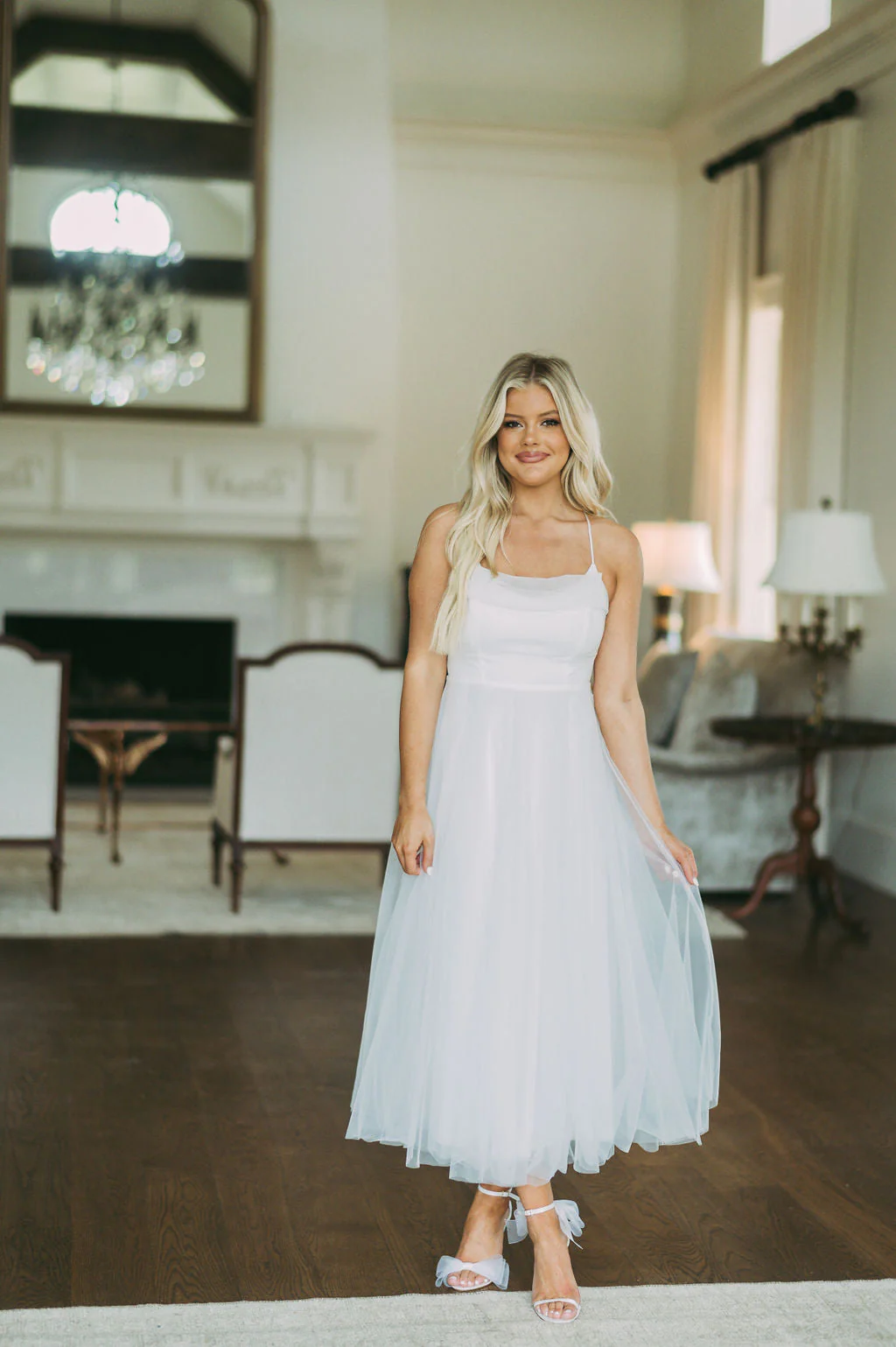 Jillian Mesh Midi Dress