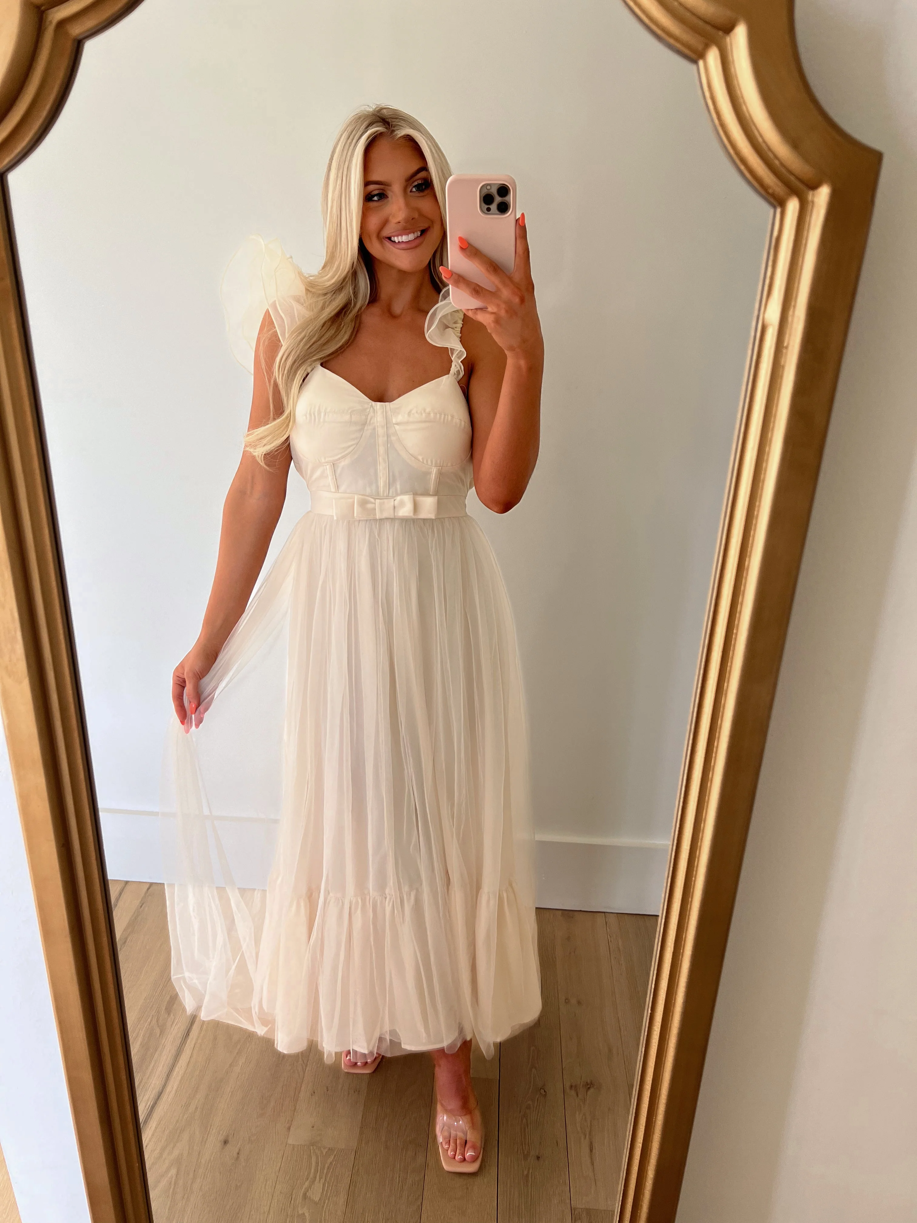 Organza Maxi Dress Cream