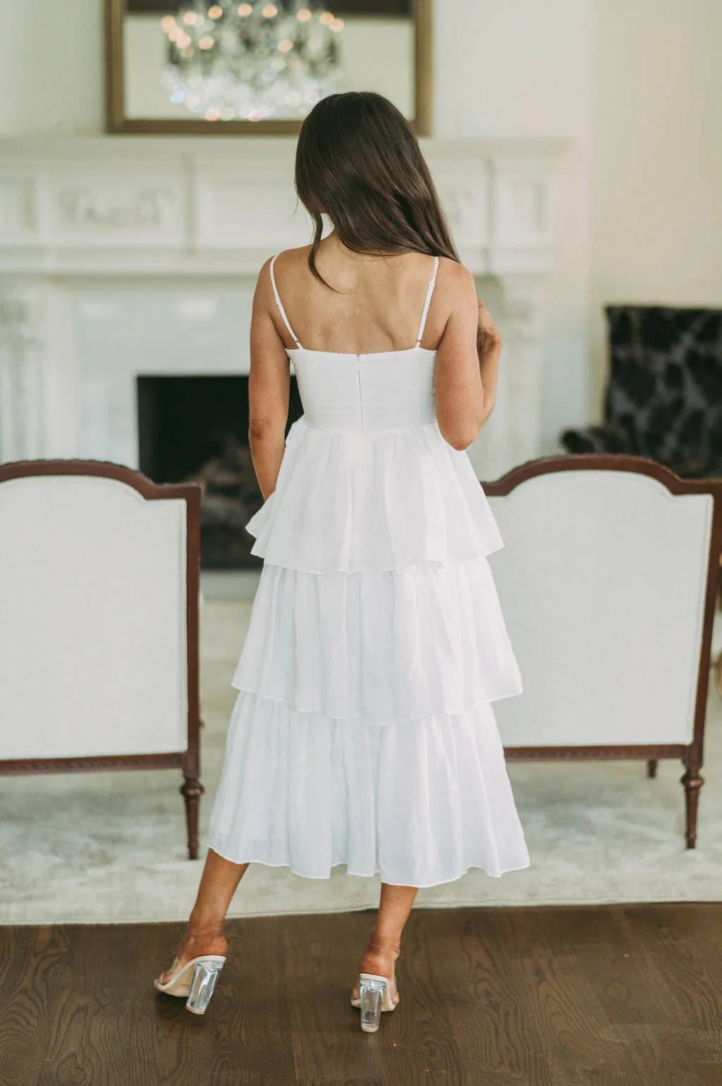 Bow Accented Tiered Midi Dress