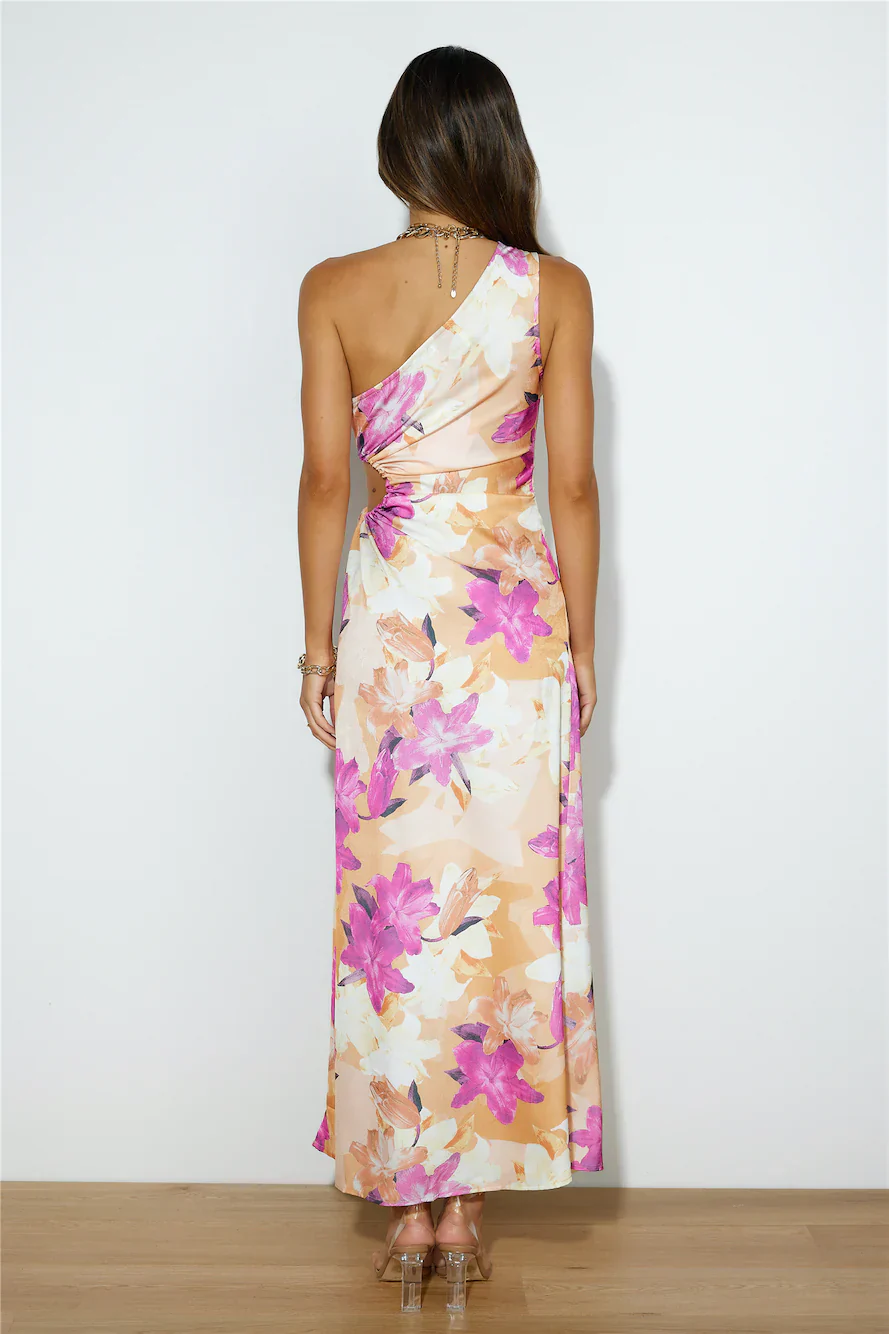 Soaring Through Midi Dress Pink