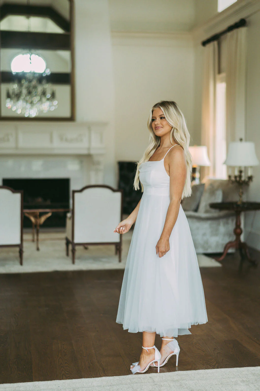 Jillian Mesh Midi Dress