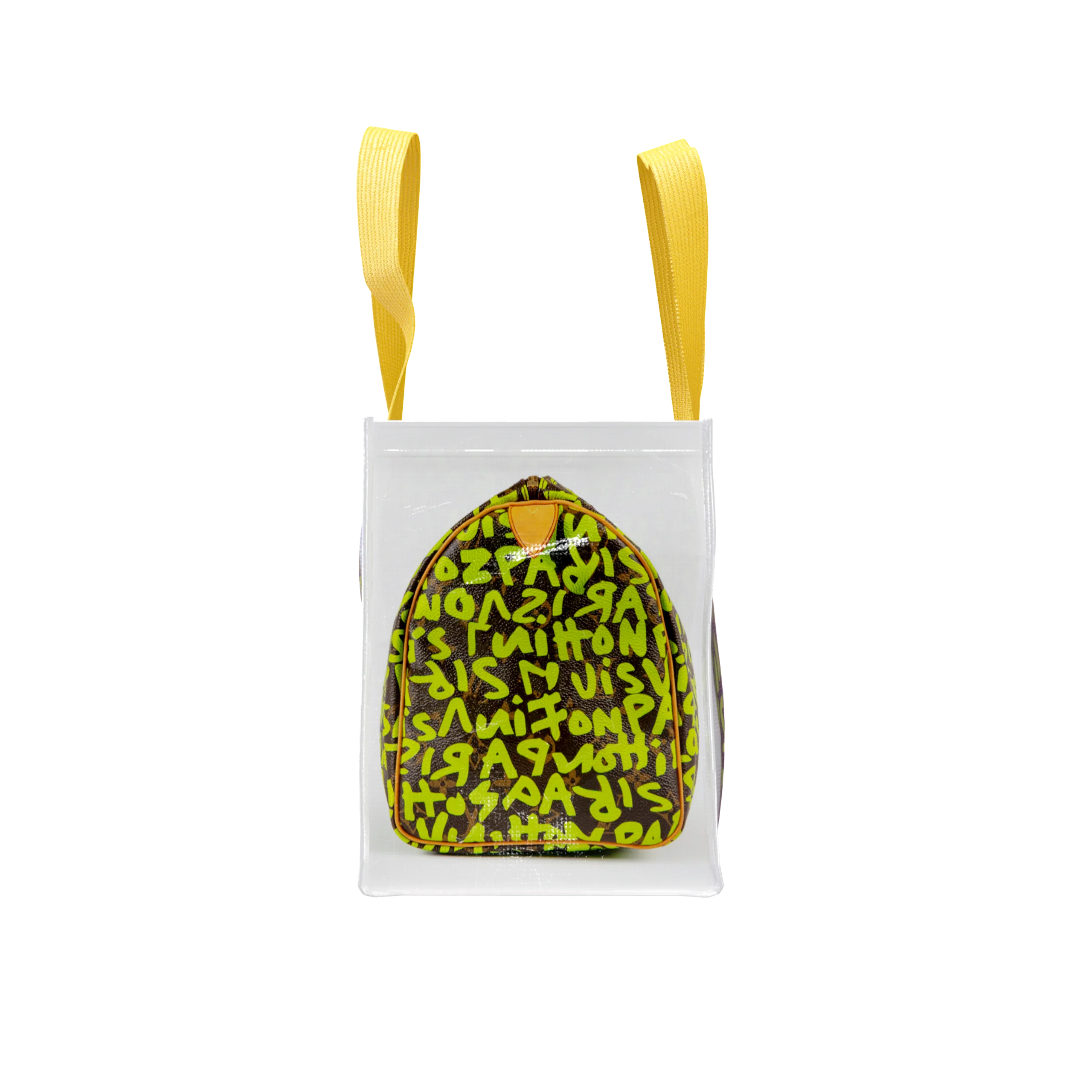 TITA ELVIE DUFFLE GROCERY BAG, BROWN CANVAS, LARGE