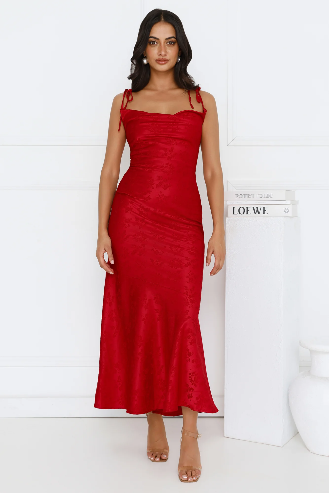 Sophisticated City Maxi Dress Red