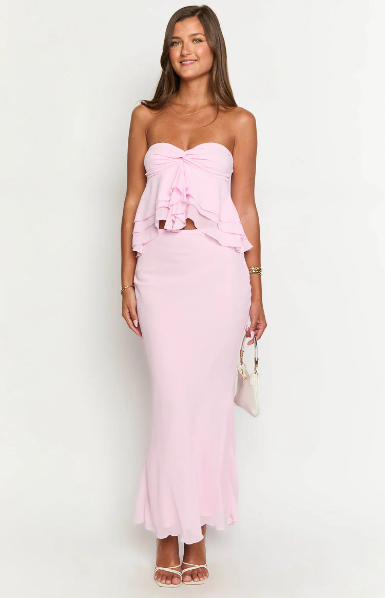 Myrna Pink Strapless Top