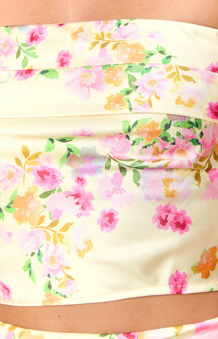 Genevieve Yellow Bloom Top