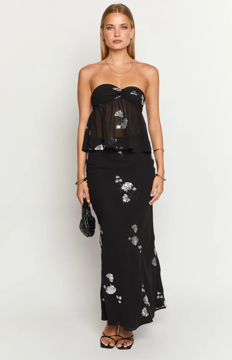 Shyla Black Maxi Skirt