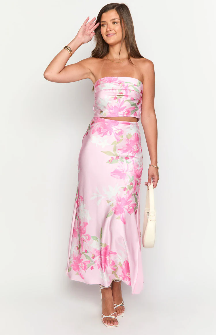 Genevieve Pink Floral Print Top